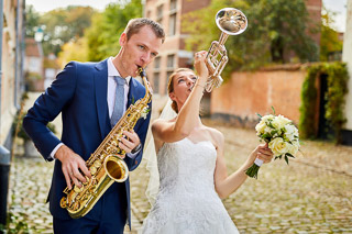 Foto uit de huwelijksreportage van Lisa en Bruno door huwelijksfotograaf Jorick Michiels